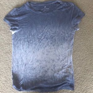 American Eagle Blue and White Short Sleeve Shirt